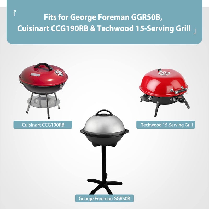 SHINESTAR Waterproof Small Round Grill Cover - Fits George Foreman, Techwood, Cuisinart, Homewell Electric Grills, Weber Jumbo Joe Charcoal Grill and More - 19.2" Diameter x 17.6" Height - Image 2